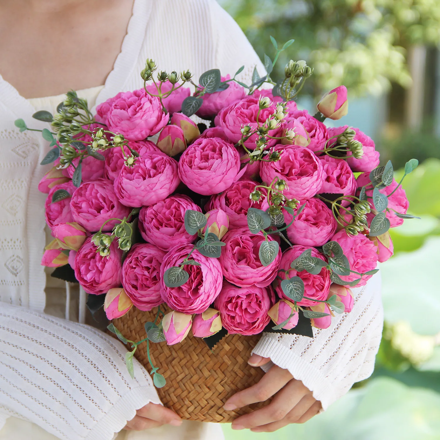 

4PCS Artificial Flowers Silk Persian Peony Outdoor Garden Festival Wedding Bridal Bouquets Home Vase Table DIY Gifts Box Decor