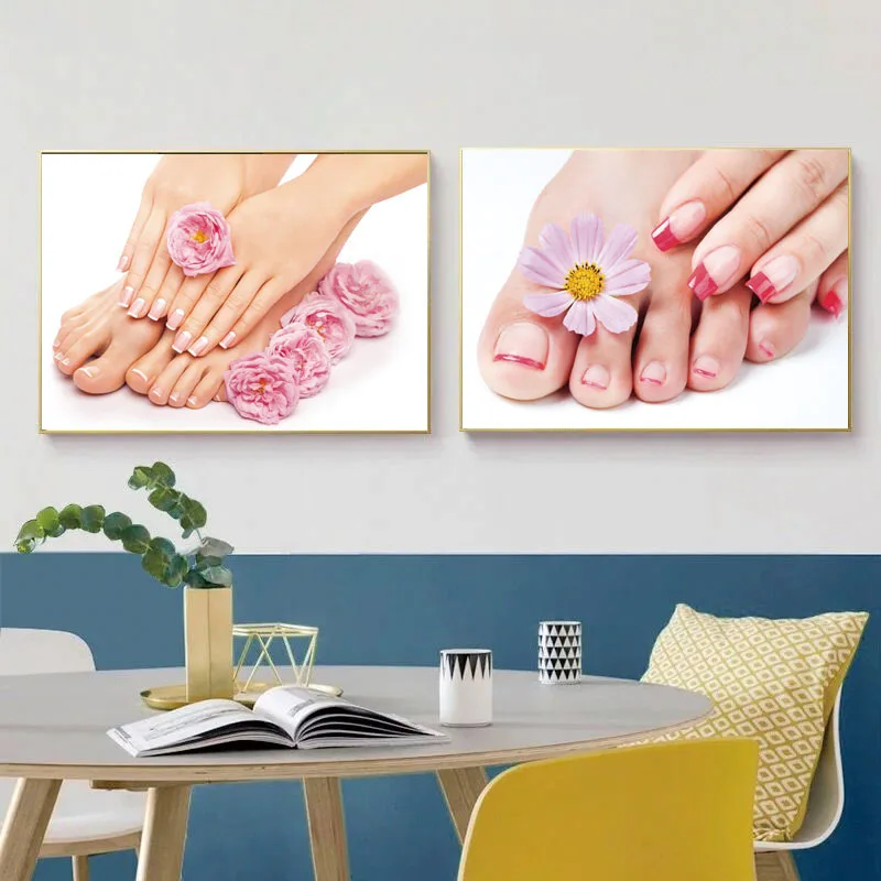 Nail Salon Foot Bath Cosmetics Shop Manicure Posters Pictures Canvas Wall Art Home Decor Paintings for Living Room Decoration