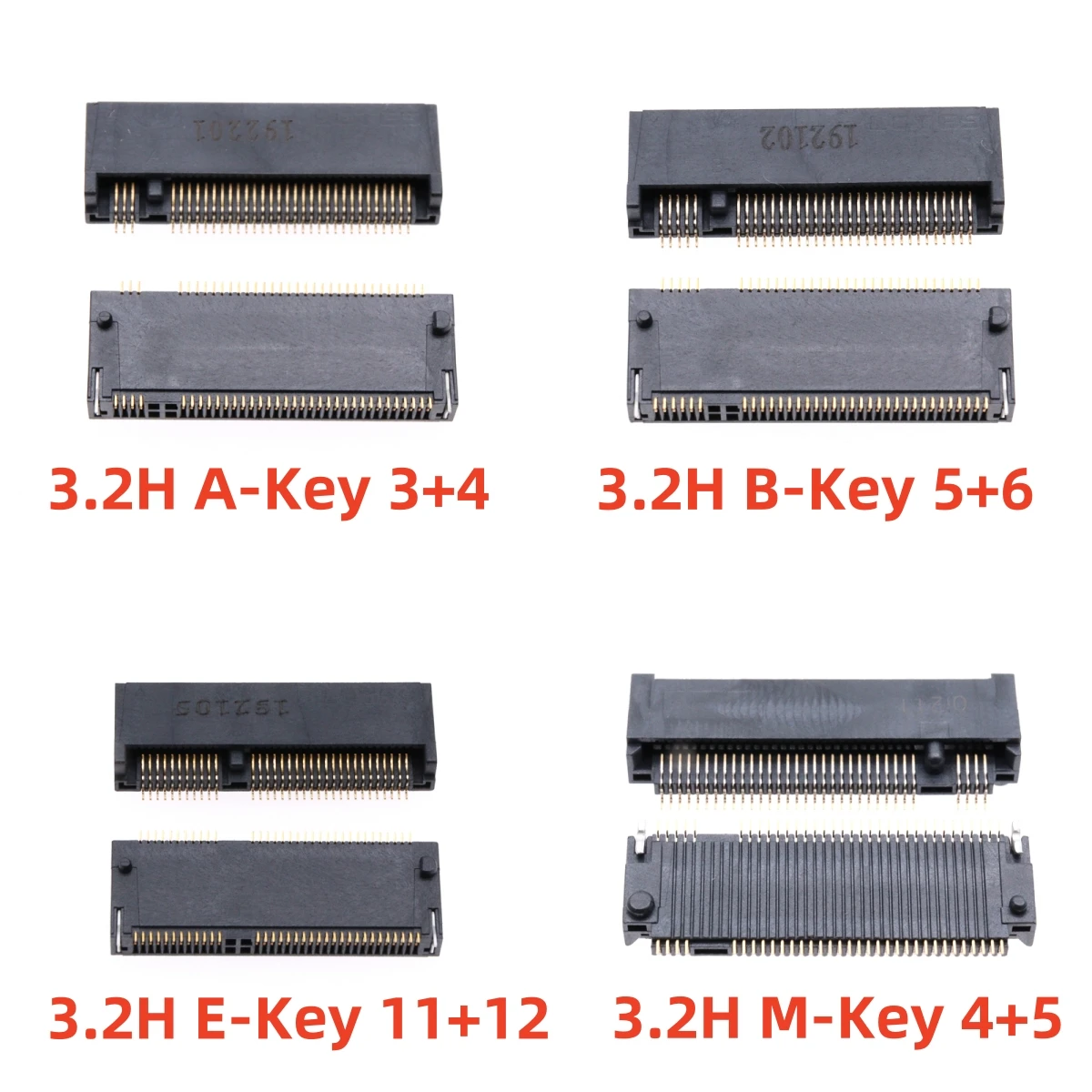 10PCS 3.2H M-Key B-Key Original New M.2 Connector 67P NGFF interface socket SSD socket H=3.2 E-Key A-Key G-Key 67Pin