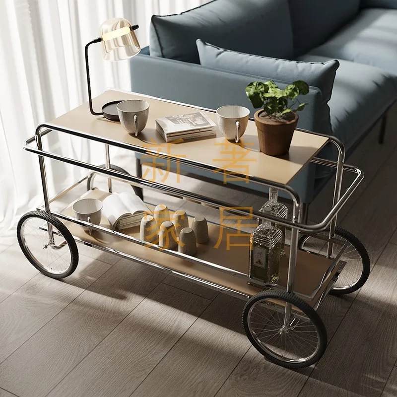 Movable dining cart wheels, carts with drawers, antique side tables, restaurant seasoning table