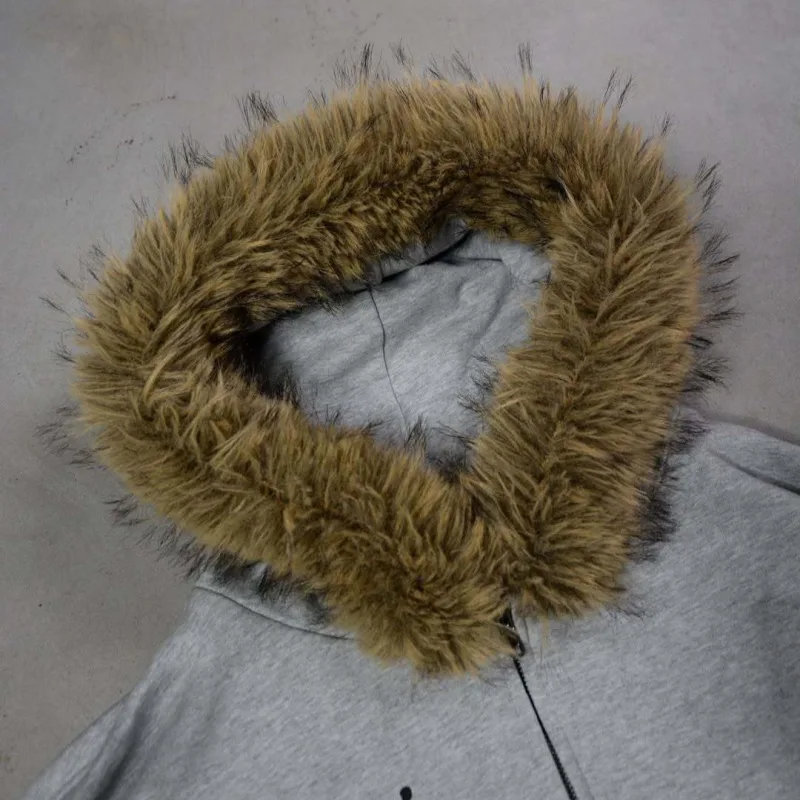 سترة Y2K النسائية ذات القلنسوة البيضاء، سترة منفعلة من الفرو الصناعي برسومات الرسوم المتحركة، ملابس خارجية كاجوال مستوحاة من المانجا