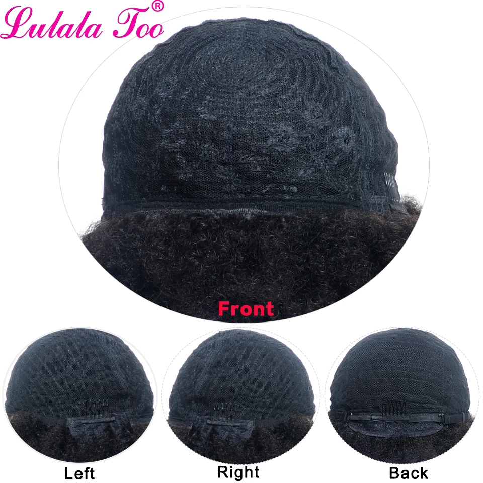 Short Afro Wig Brazilian Human Hair Wigs for Woman Remy Afro Kinky Curly Wig 150% Density Natural Color Remy Yepei Hair