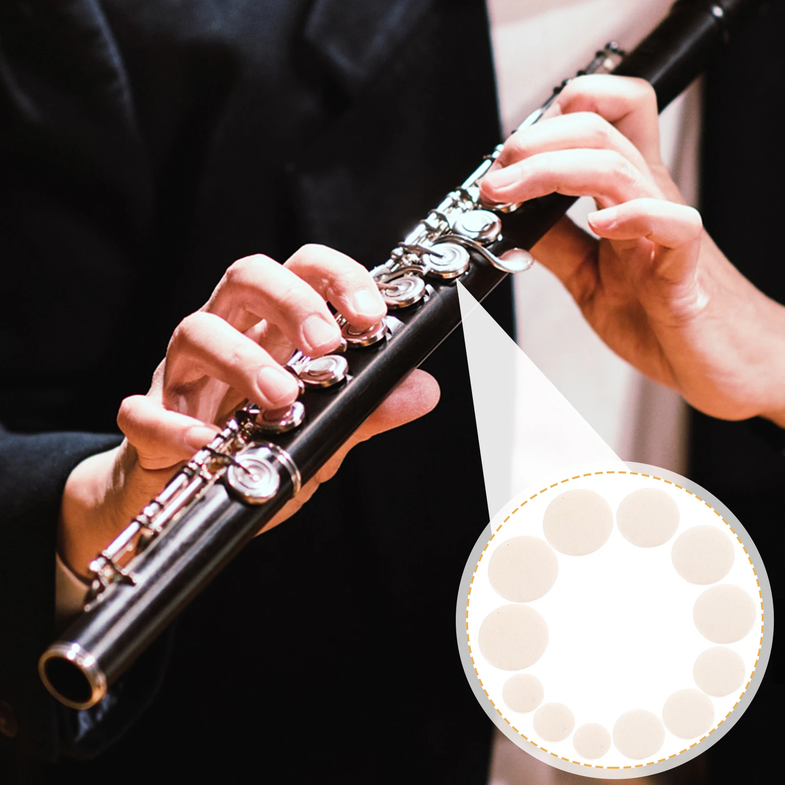 

17 Pcs Clarinet Pads Soft Felt Material Repair Kit Replacement Parts Woodwind Instrument Accessories