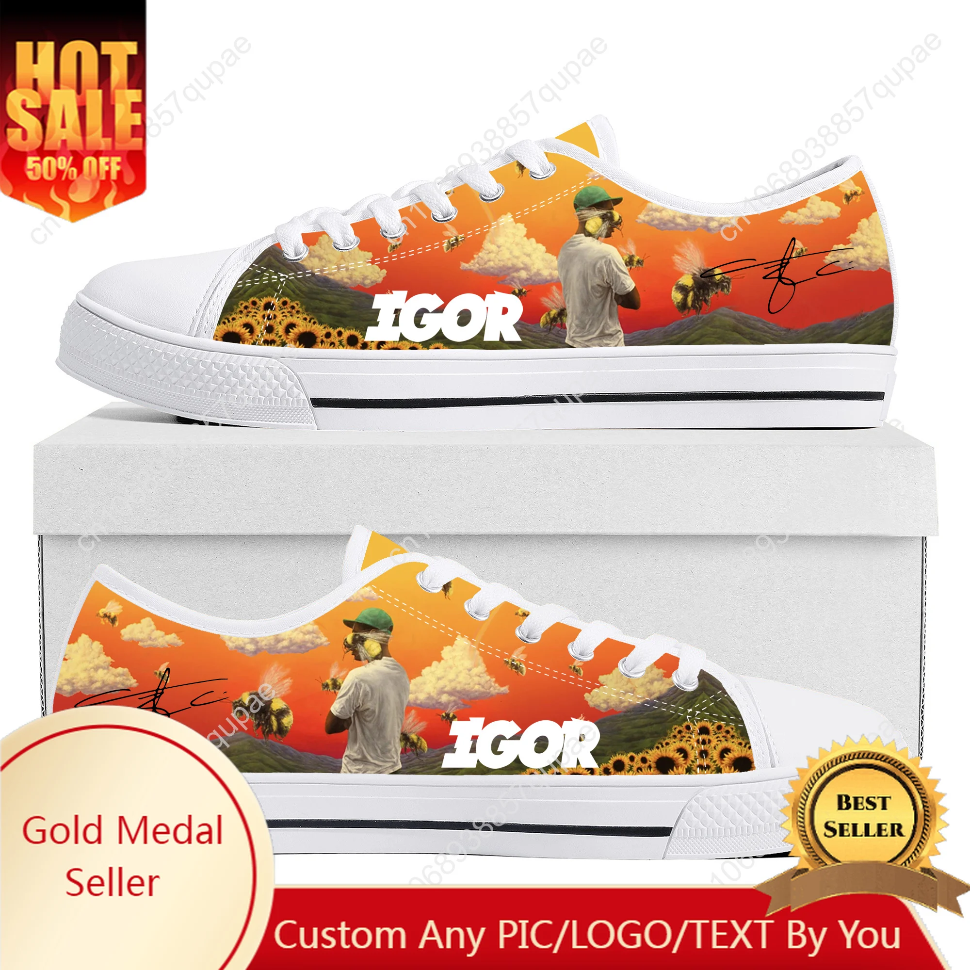 

Tyler The Creator Low Top High Quality Sneakers Men Women Teenager Canvas Sneaker Casual Couple Shoes Hip Hop Singer Custom Shoe