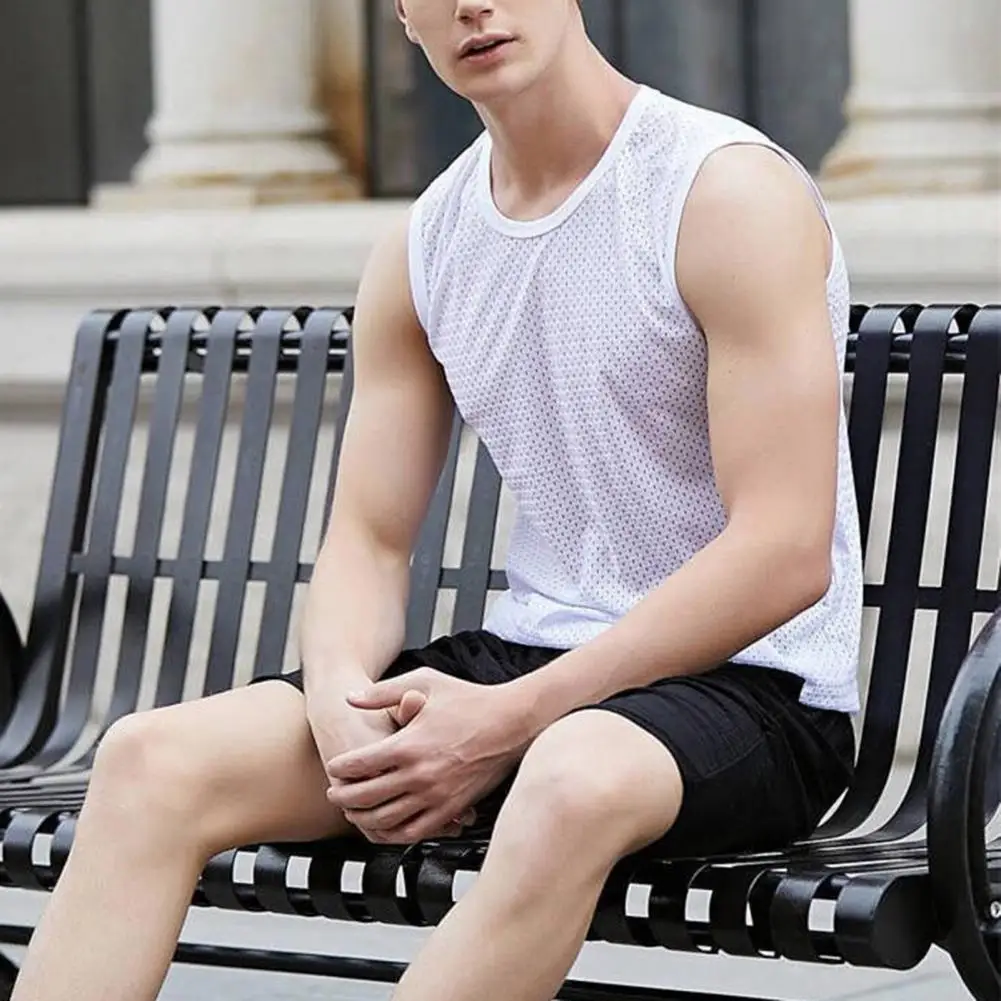 

Trendy Crew Neck Summer Tank Top Mid Length Summer Tank Top Basketball Football Men Summer Vest Men Garment