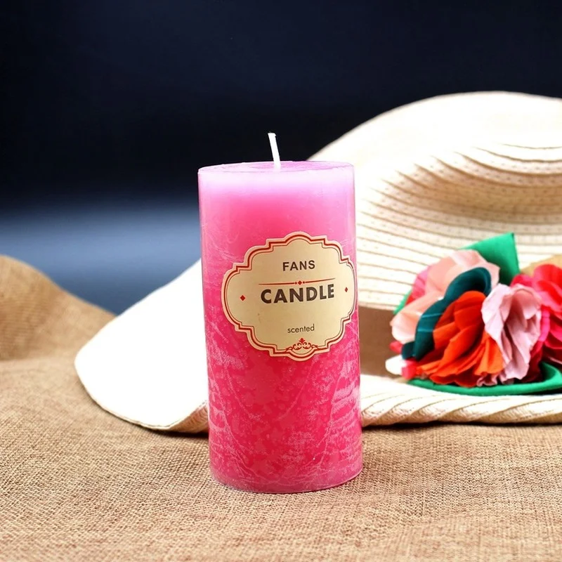 شموع معطرة من شمع الصويا الملون لتزيين منزل الزفاف، شموع عمودية منزلية للحفلات، شموع الطوارئ، هدايا الزفاف #2