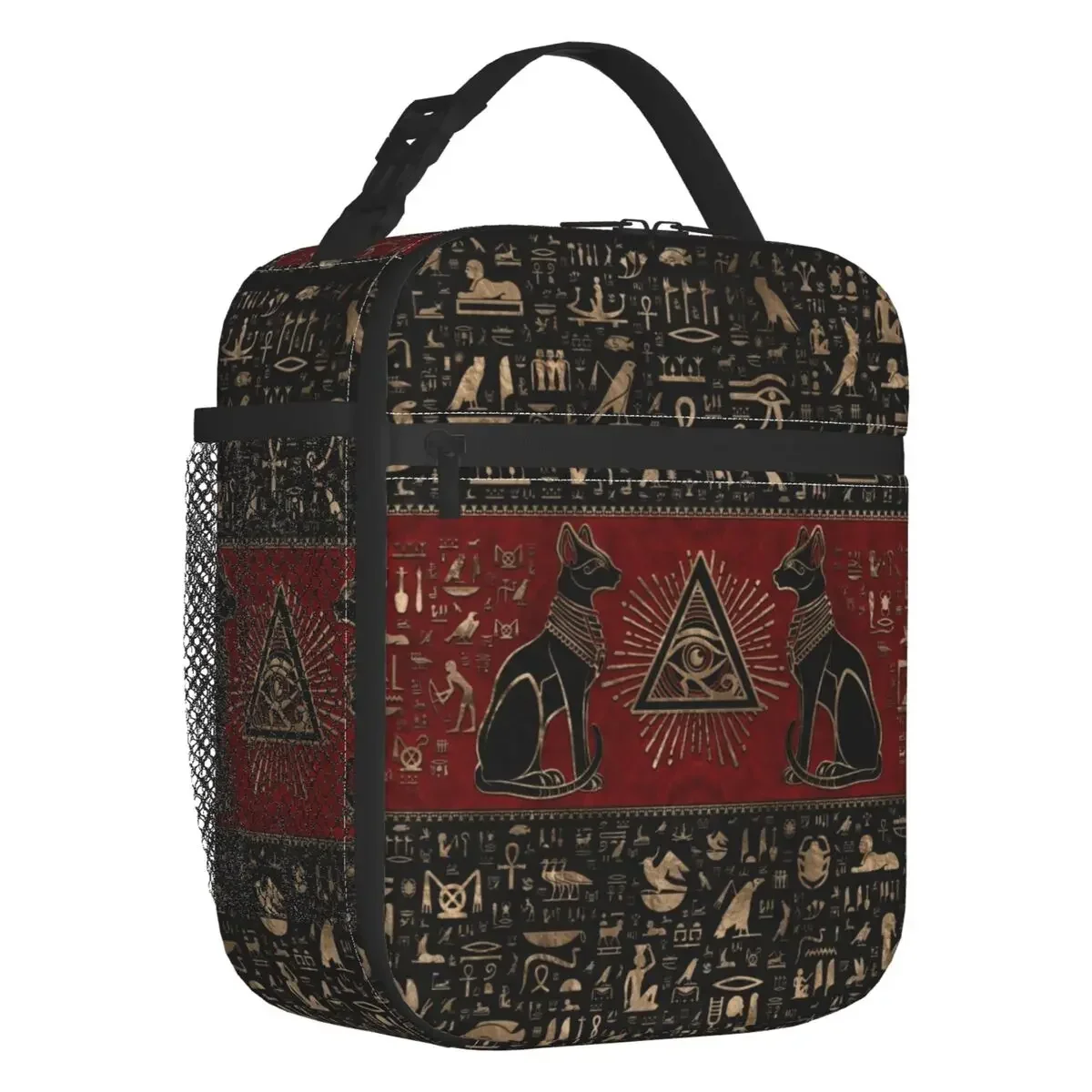 Bolsa de almuerzo personalizada para hombres y mujeres, fiambreras con aislamiento térmico, enfriador, Ojo de Horus, Antiguo Egipto, Escuela de estudiantes