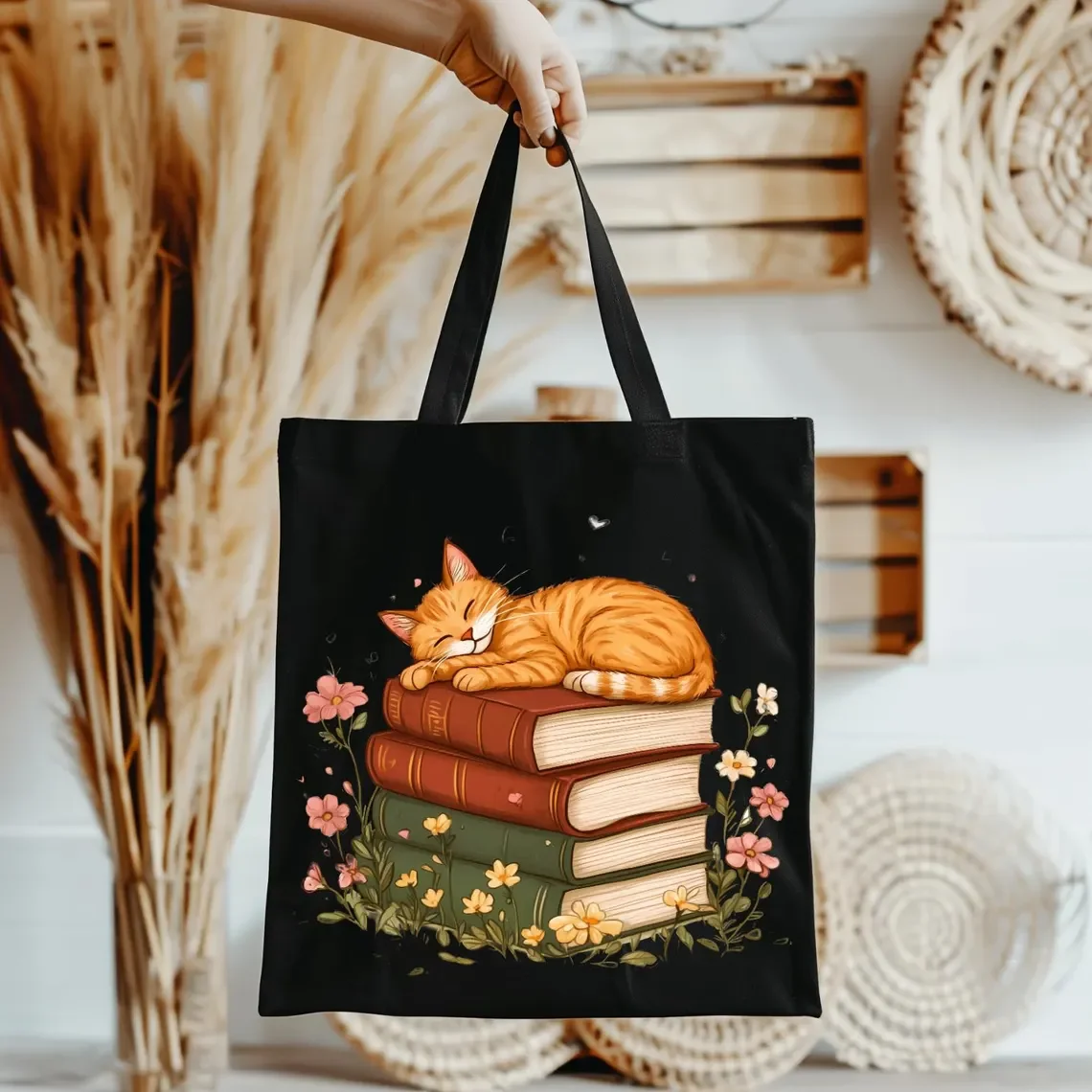 Favorite Books Tote Bag Bookish Gift Reading Teacher Gift Bag Christmas Gift Book Club Book Lover Floral Tote Bag