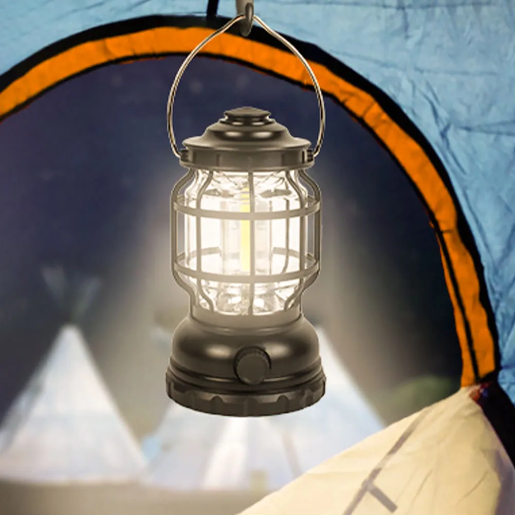 Portable Vintage Camping Lantern Light Handled Retro Style Outdoor Hanging Lamp For Tent Garden Party Durable Cozy Atmosphere