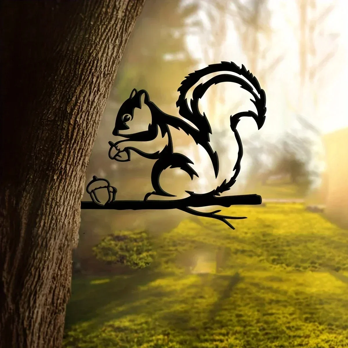 Metal Squirrel, Home and Garden Decoration, Rustic Outdoor Art, Handmade, Wedding or Housewarming Gift, Backyard Decoration, One Piece