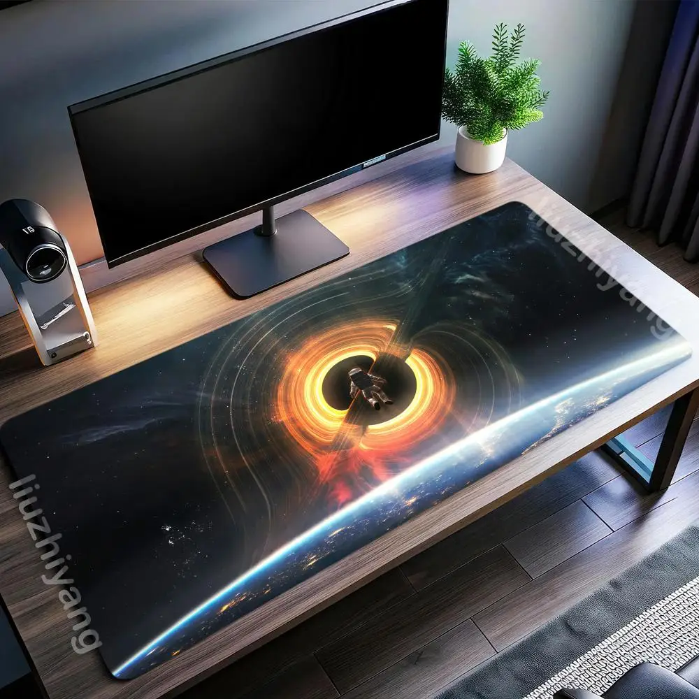 

Interstellar Black Hole Mouse Pad Large Computer Office Gaming Desk Mat XXL Rubber Anti-Slip Gaming Keyboard Extension Mouse Pad