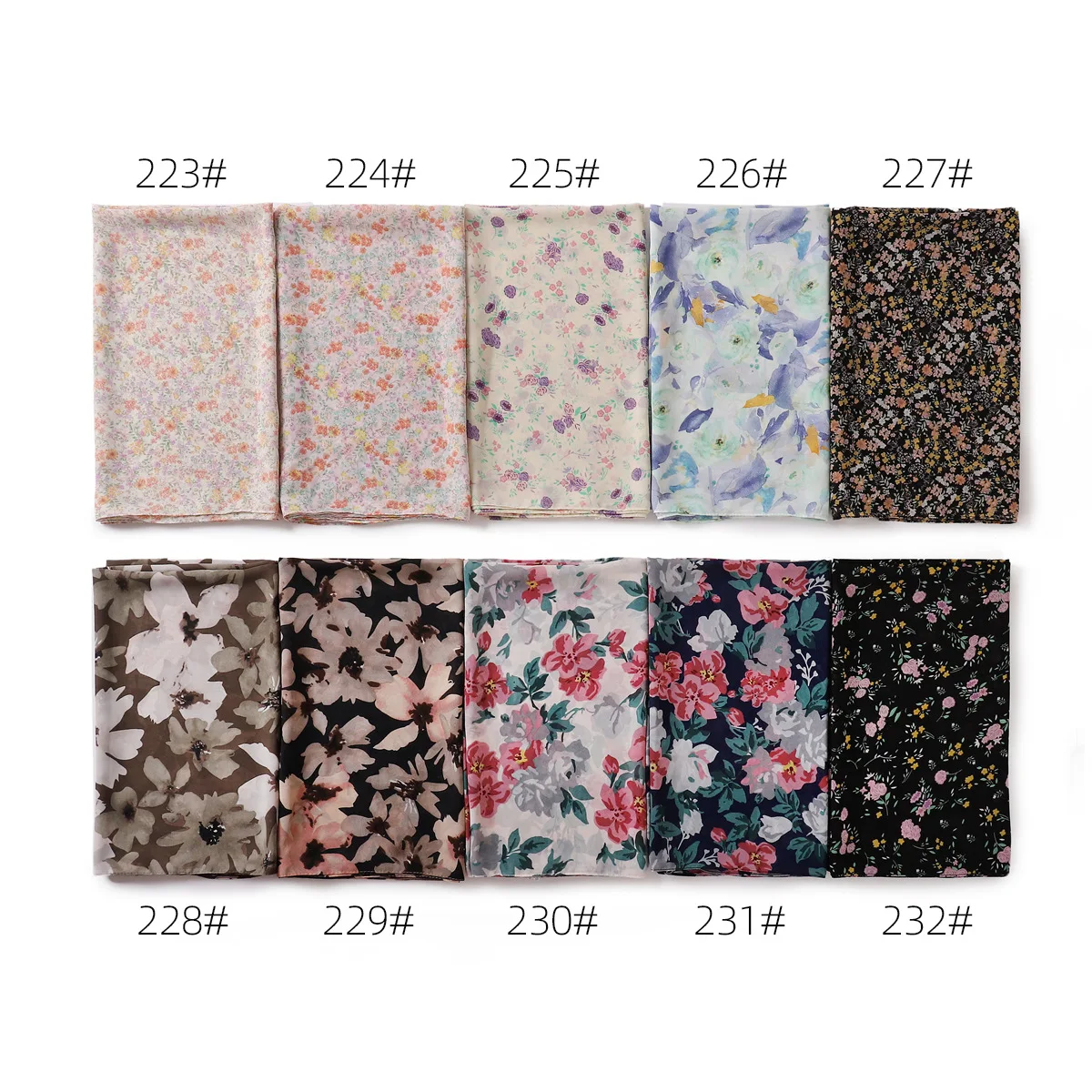 High Quality New Flower Printed Chiffon Hijab Fashion Long Scarf Summer Beautiful Floral Headscarf Wraps for Muslim Woman