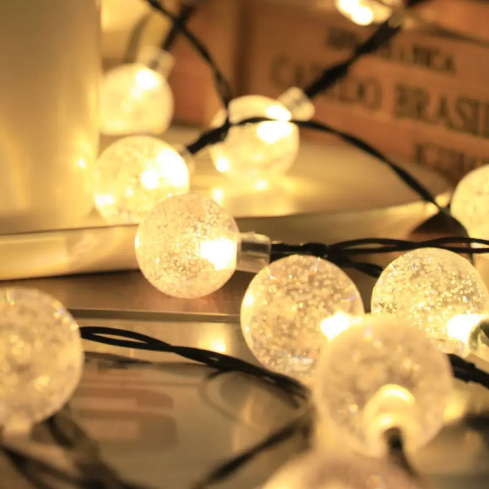 Outdoor LED Solar Bubble Ball Light String Waterproof Garden Patio Decor For Osram Backyard Holiday Festival Party Lighting