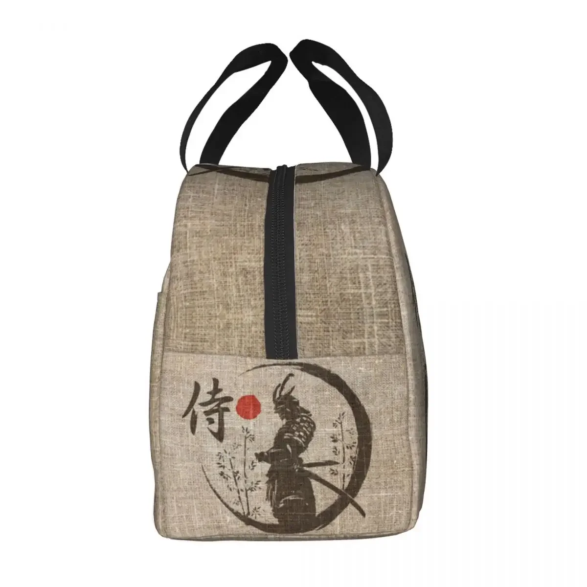 Samurai Japanese Word Lunch Bag Portable Thermal Cooler Insulated Bento Box For Women Kids Work School Picnic Food Tote Bags