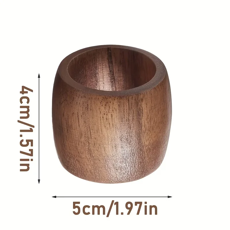 1/2/3/5pcs Handcrafted Oval Napkin Rings Made from Natural Wood