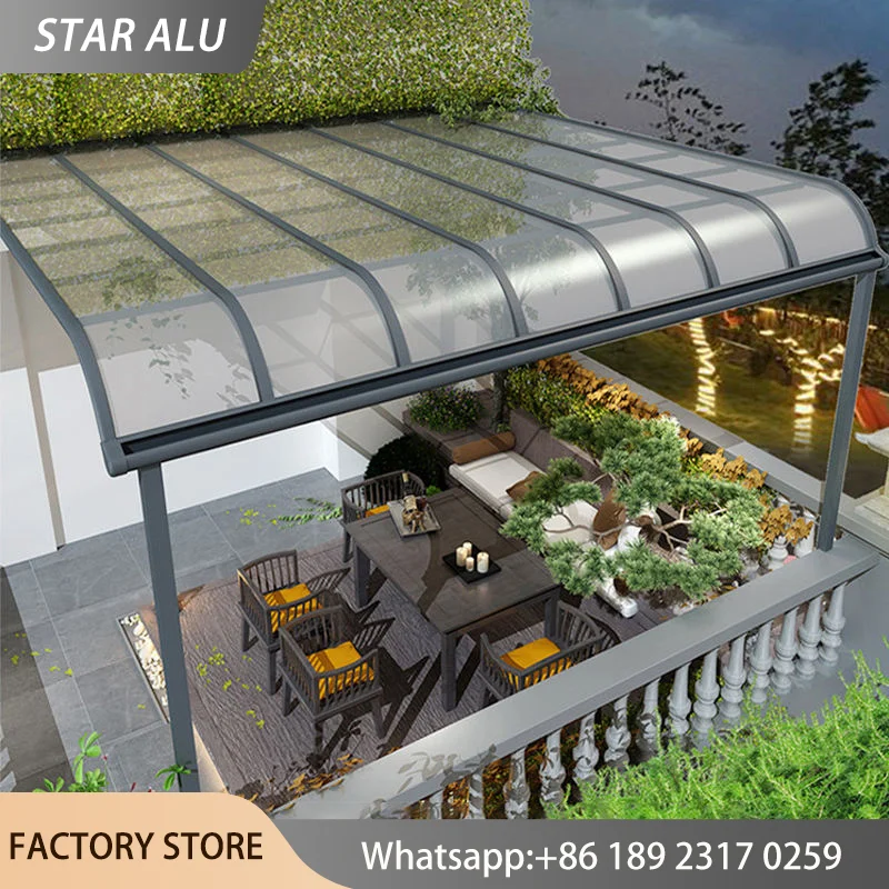 Heavy Duty Polycarbonate Awning Door Canopy Outdoor Sunshade Rain Shelter UV-Resistant Roof for Residential Commercial