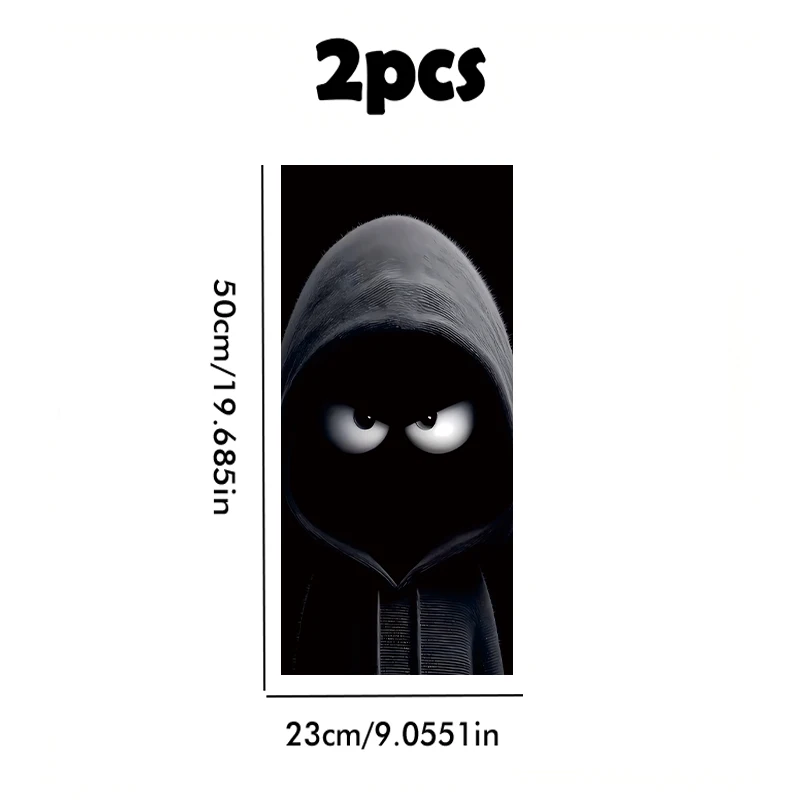 2pcs car B-pillar stickers Mysterious Shadow Scratch resistant personalized stickers