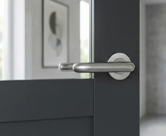 2PC 304 Stainless Steel Door Handles Anti-rust Fire Door Handle Split Wooden Door Knob For Modern Bedroom Bathroom Home Hardware