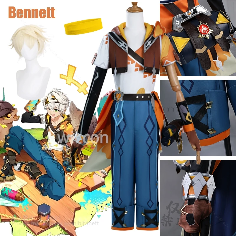 

Аниме Беннетт, новая кожа, летний карнавальный костюм, короткие парики, повязка для волос, полный комплект, мужской индивидуальный комплект 3XL, Хэллоуин, карнавал, косплей, вечерние