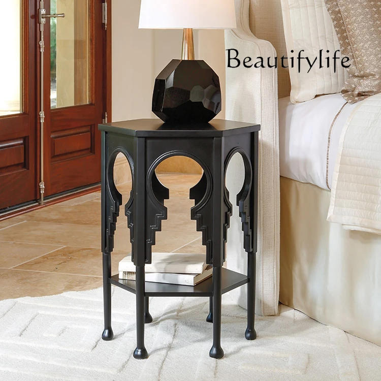 

American country artist home bedroom bedside table living room small coffee table designer style high sense