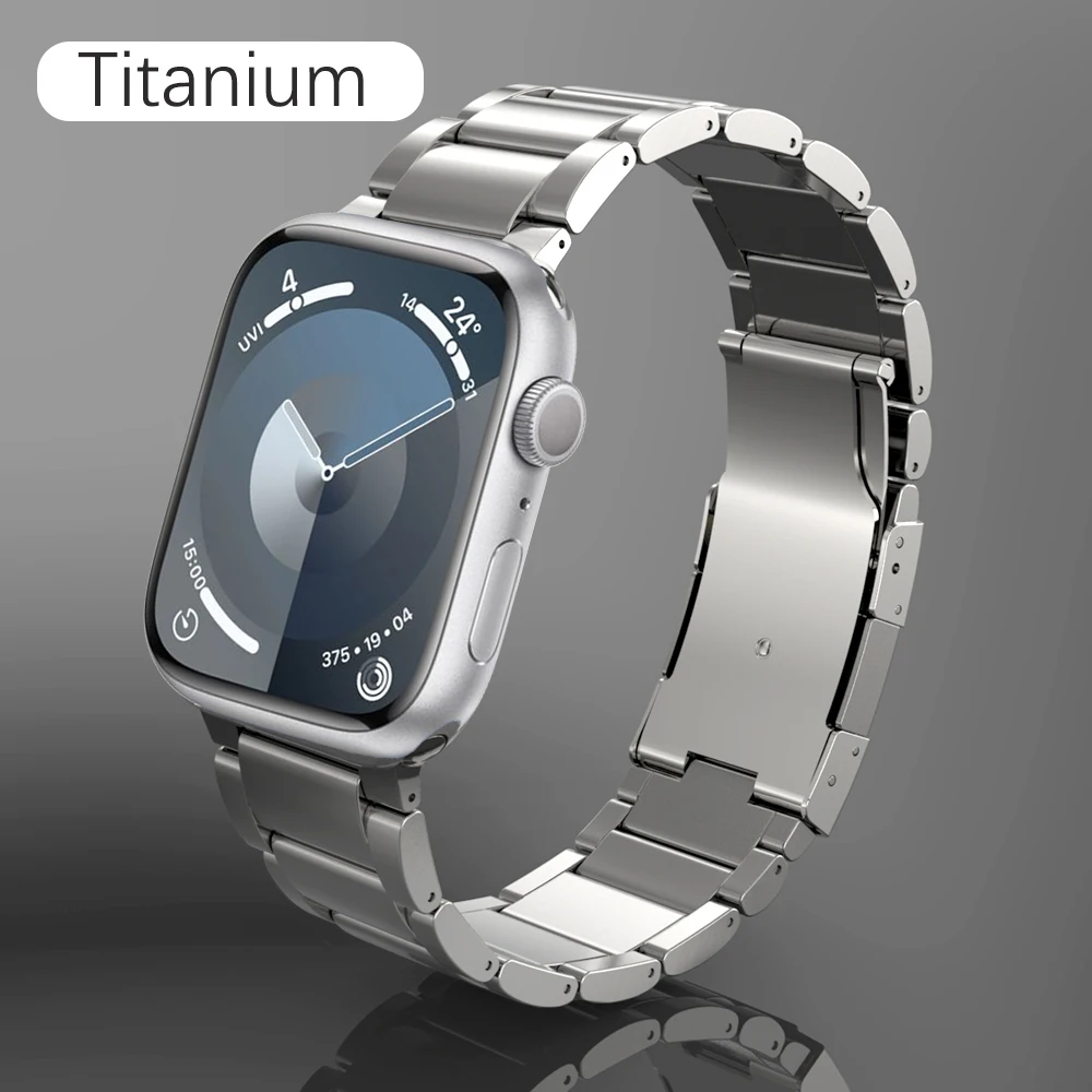 Bracciale a maglie Ultra titanio per Apple Watch Ultra 2 49mm 46mm 9 8 7 45mm cinturino di lusso per IWatch 10 6 5 4 Se 3 2 40 42 44mm