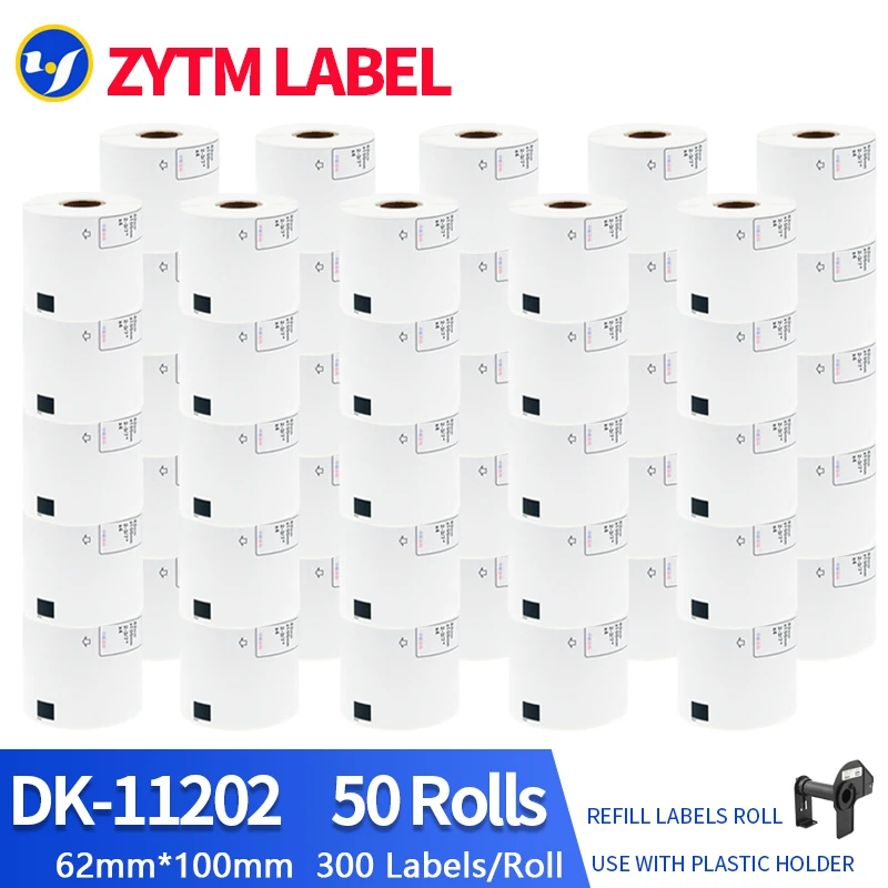 

50 Refill Rolls Brother Compatible DK-11202 Label 62*100mm for Brother QL-570/700/800/1100 Thermal Printer DK11202 DK-1202