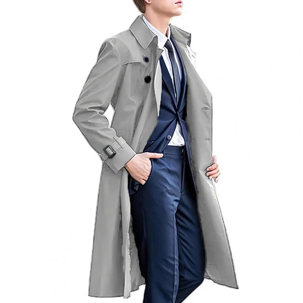 Nuovo Autunno Inverno Uomo Versatile Lunghezza Cappotto di Lana Sopra Il Ginocchio Doppio Petto Giacca a Vento in Tweed Capispalla Faionable Stile Coreano