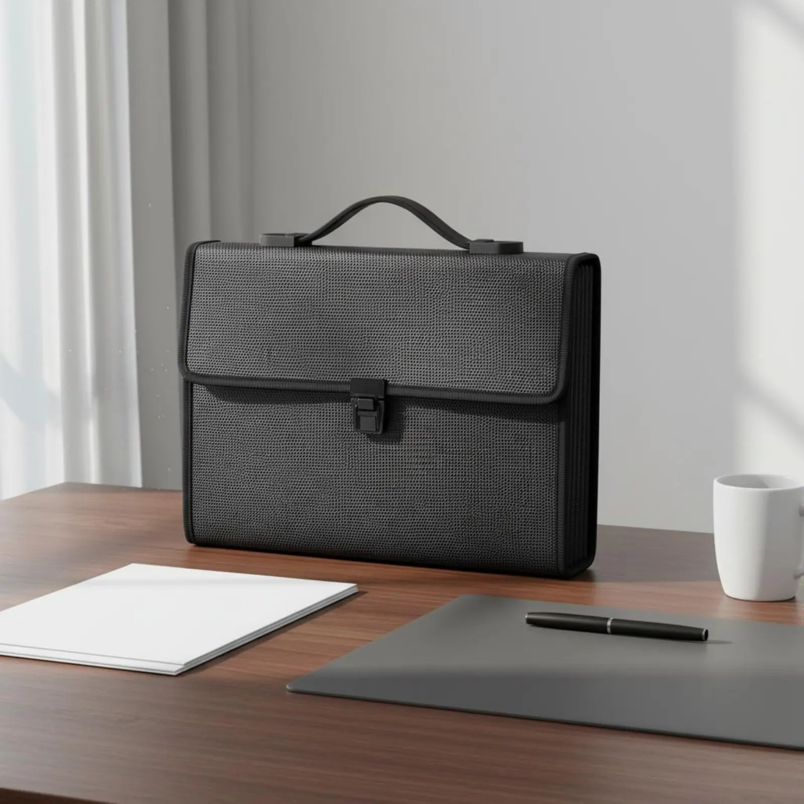 13 Pocket Accordion File Folder Large Capacity 13 Pocket File Folder Portable Document Case Snap Closure Bill Receipt Organizer