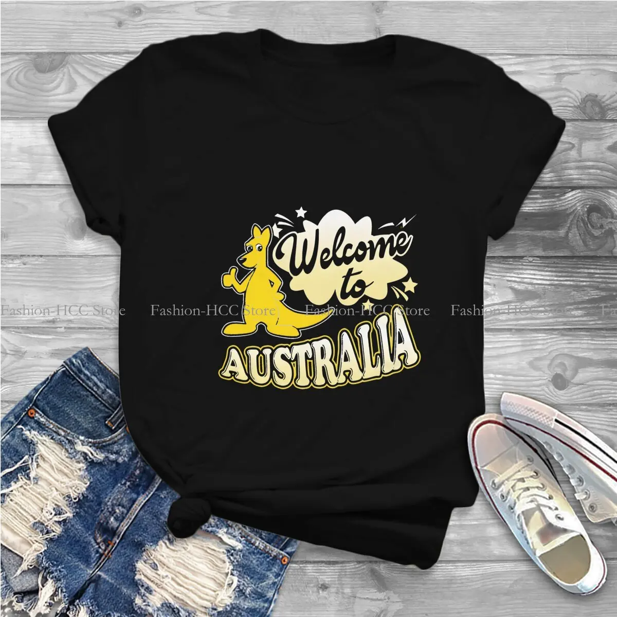 Australian Kangaroo Polyester TShirt for Women Welcome Soft Leisure Tee T Shirt High Quality New Design