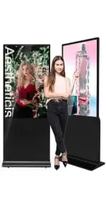 65 Inch 4K Digital Signage Kiosk Indoor Floor Standing Commercial Monitor Advertising Display LCD Totem with HDMI Input