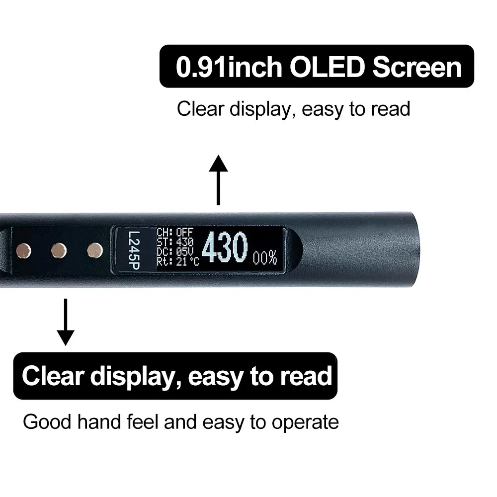 65W OLED Digital Soldering Pen L245P Portable Electric Soldering Iron Adjustable Soldering Iron support QC/PD C/DC3.5*1.35