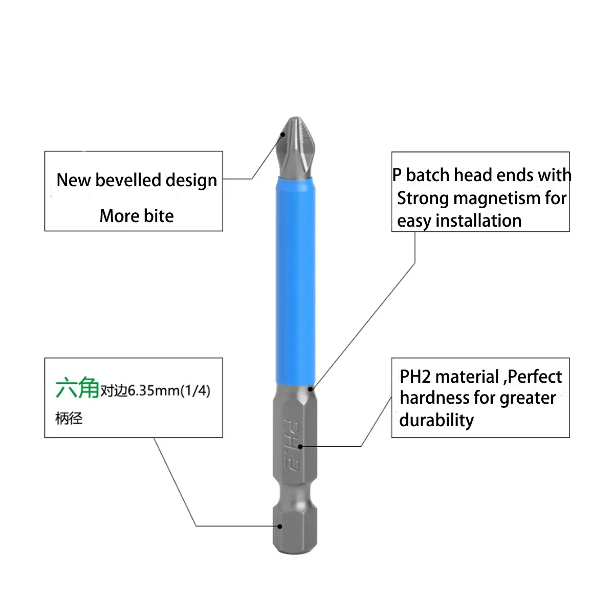 Magnetic Special Slotted Cross Screwdriver Bit Batch Head Nutdrivers FPH1 FPH2 FPH3 for Socket Switch Electrician Power Tools