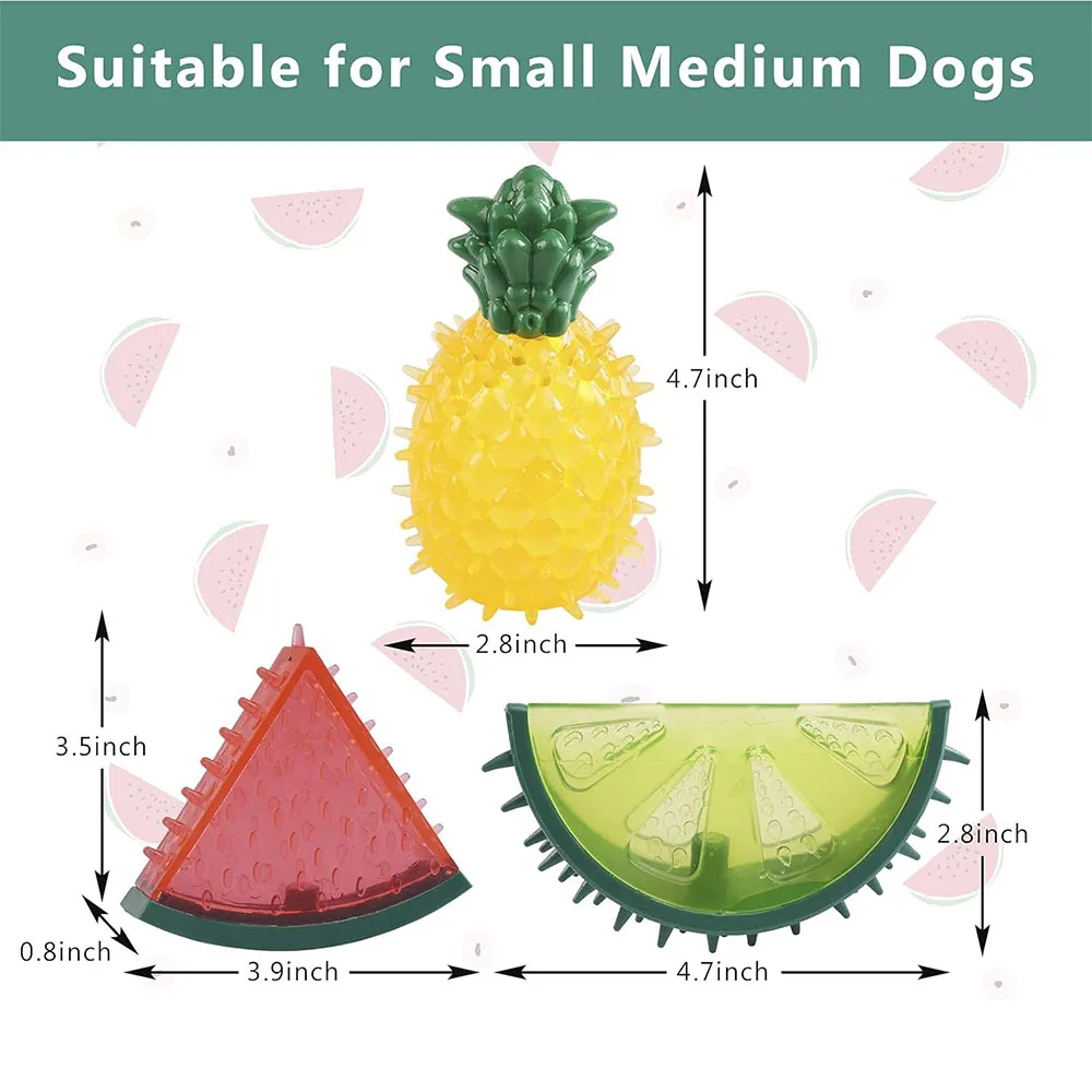 Pet Freezable Cooling Chew Toy Dog Cat toy Summer Pineapple Lemon Watermelon Design Durable Bite-Resistant Dog Ice Frozen Toys view 5