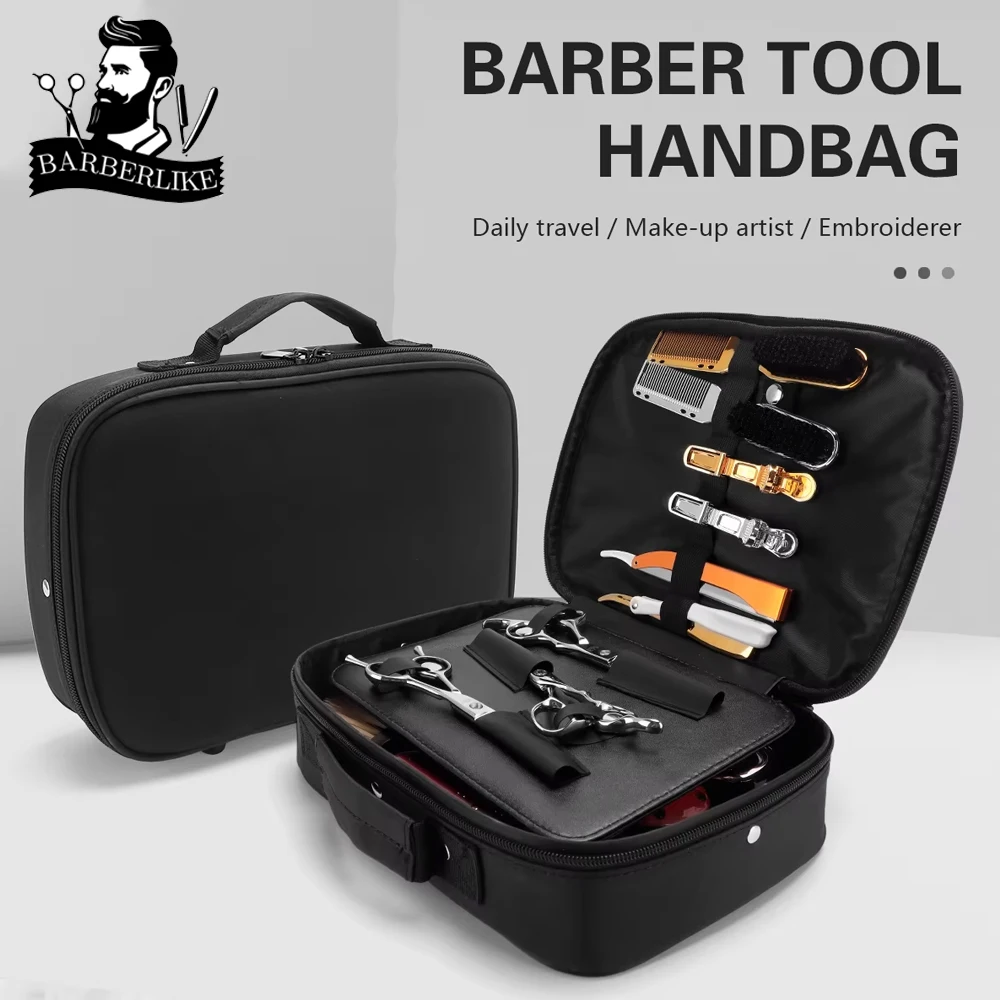 Barber Electric Clipper Bag Salon Hairdressing Tool Storage Bag Carrying Travel Shaver Organizer Beard Trimmer Box Holder Black