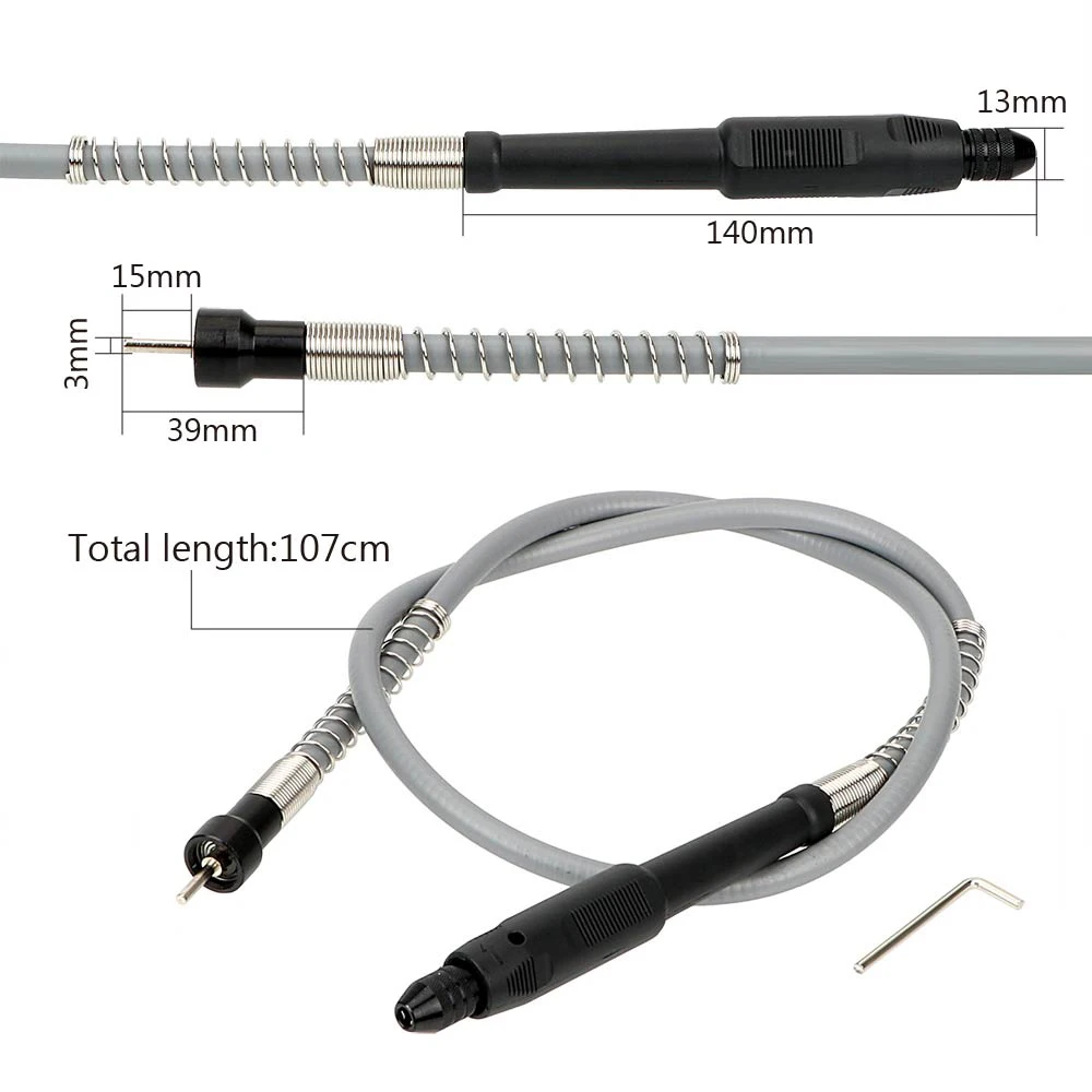 Handle Grinder Flexible Shaft with 0.3-3.2mm Drill Chuck Soft Flex Shaft for Dremel 3000 Electrical Tools Accessories