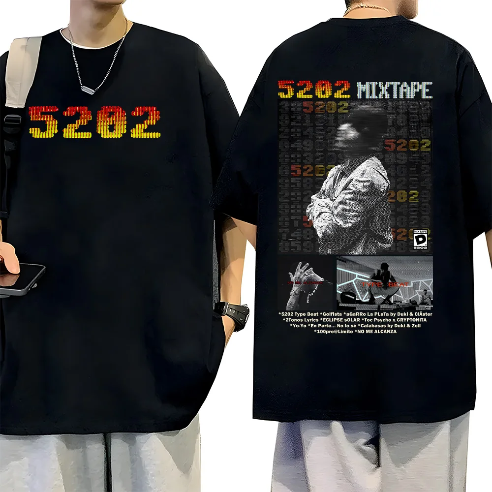 Camiseta de rapero Duki 5202 MIXTAPE, camiseta de verano Duki Merch, camiseta informal con estampado para hombres, manga corta pura, ropa holgada de alta calidad para hombres y mujeres