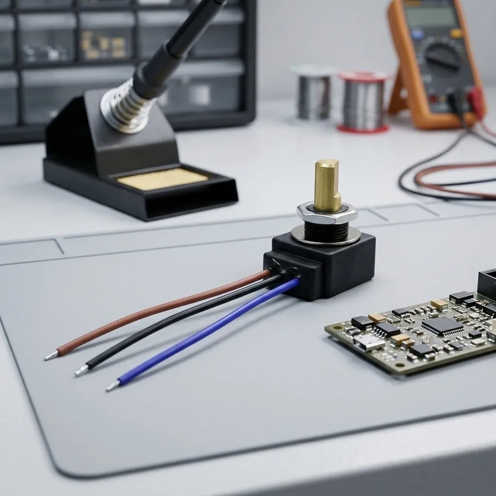 Rotary Potentiometer with For RP20 Mounting Spec 10K 20K 100K Ohm 3-Terminal Design for Consistent Resistance Behavior Over Time