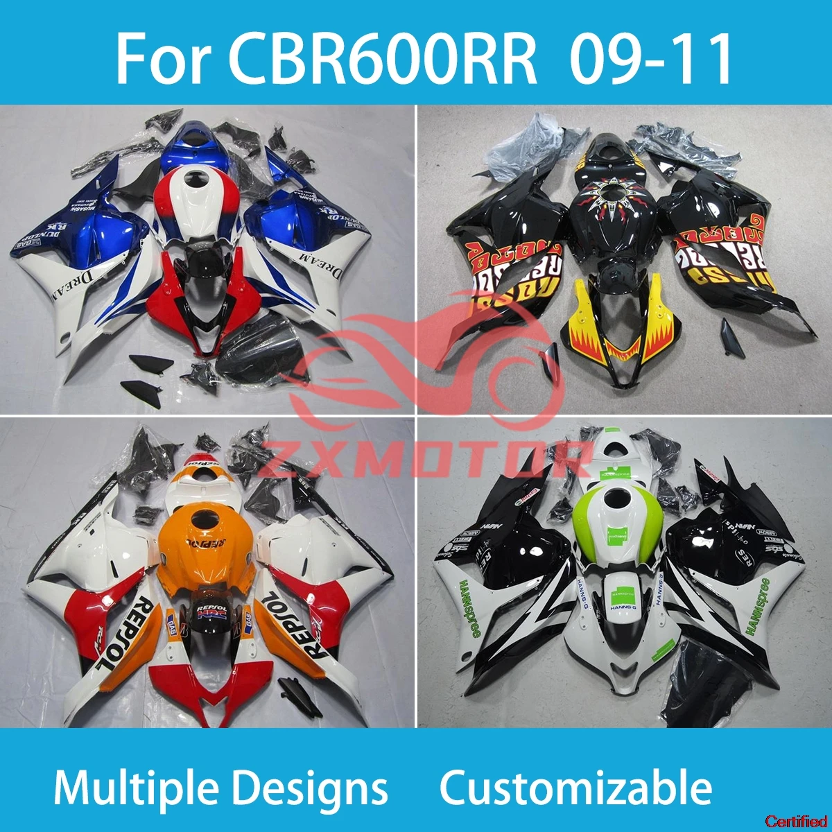 

Complete 100% Fit Fairings for Honda CBR600RR 09 10 11 ABS Plastic Bike Cowling CBR600RR 2009 2010 2011