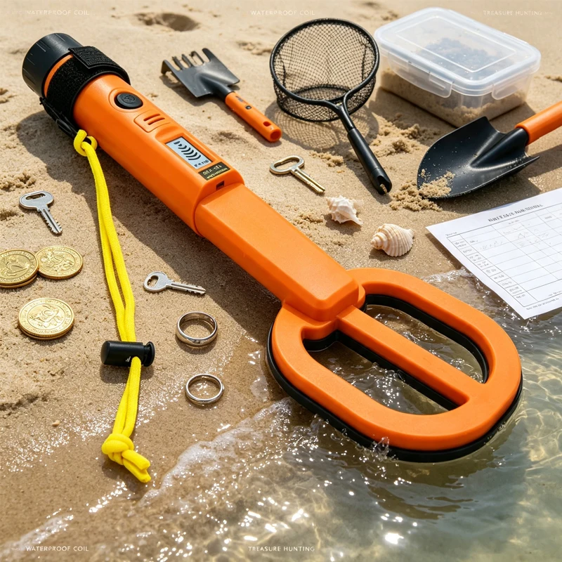TC-130 Underwater Metal Detector with 4.2 Inch Search Coil - Pulse Induction Pinpointer for Diving and Treasure Hunting