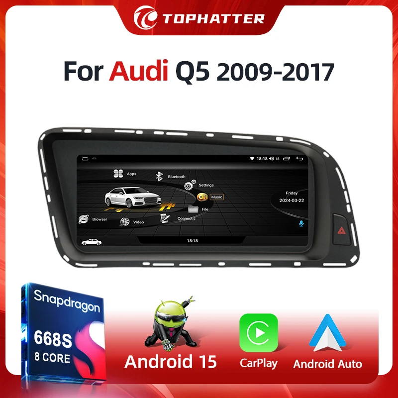 

Qualcomm Snapdragon668S 2.4GHz 12+256GB Wireless CarPlay Auto for AUDI Q5 2008-2017 Car Multimedia Player