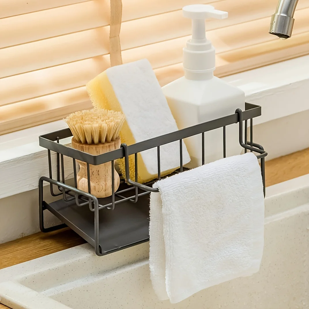 

1pc Kitchen Sink Rack, Toilet Rack, Kitchen Faucet Sponge Holder, Rack Sink Organizer, Drain Rack For Sponge, Soap, Brush, To