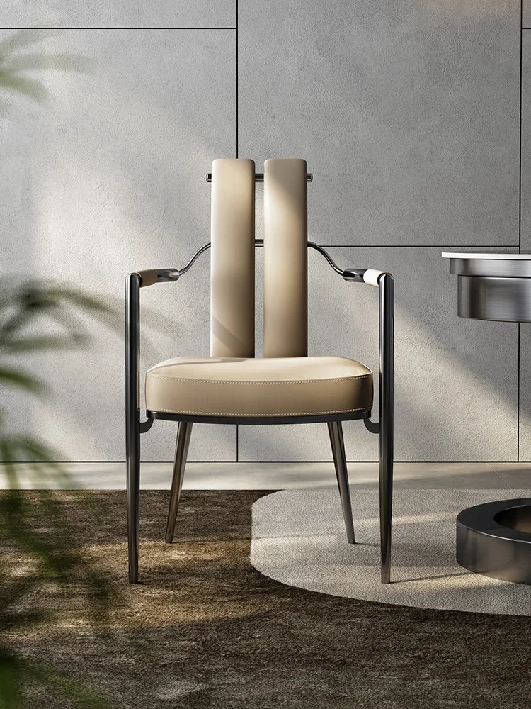 

Dining Chair Modern Simple Tea Room, Reception Living Room Home Senior Designer Armrest Tea Chair