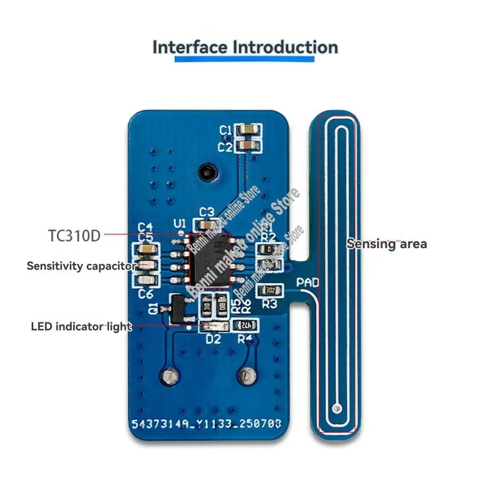 

TC310D Модуль обнаружения инфузии Технология сенсорного реагирования с датчиком жидкости Компактный дизайн Модуль обнаружения касания-ABVP