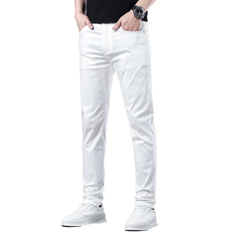 Spring Waterproof Oil-Proof Stain-Resistant Straight Jeans Men's Premium Business Casual Trousers