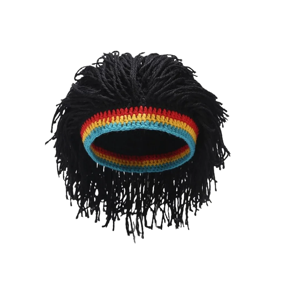 Funny Headsets Dirty Braids Knitted Hats Hip Hop Party HatsMen's and Women's Trendy Personality European and American Warm Knitt