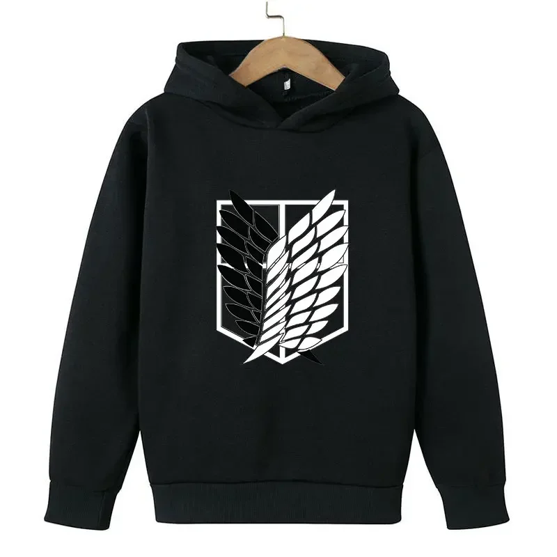 Attack Titan print boys and girls spring and autumn hooded sweatshirt