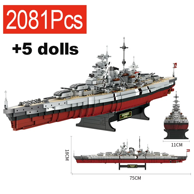 

Military WW2 Aircraft Carrier Series Battleship Large Boat Cruiser Model Weapon Building Blocks MOC Warship Toys Children Gifts