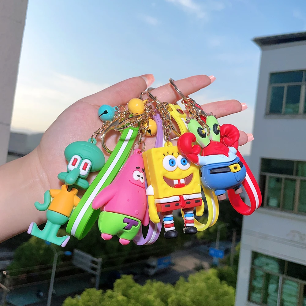 Cartoon Spongebob Keychain Cute Krabs Pie Big Star Schoolbag Small Pendant Pvc Soft Glue Cute Pendant