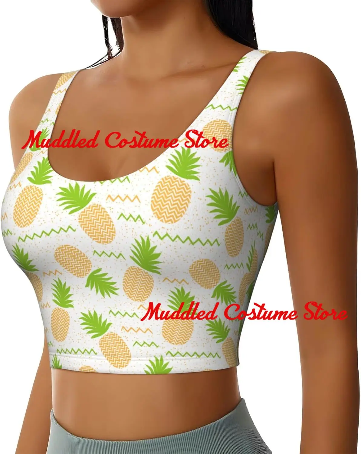 Abacaxi sutiã esportivo feminino colheita superior estofamento colete esportivo de alto impacto regata para yoga ginásio correndo fitness