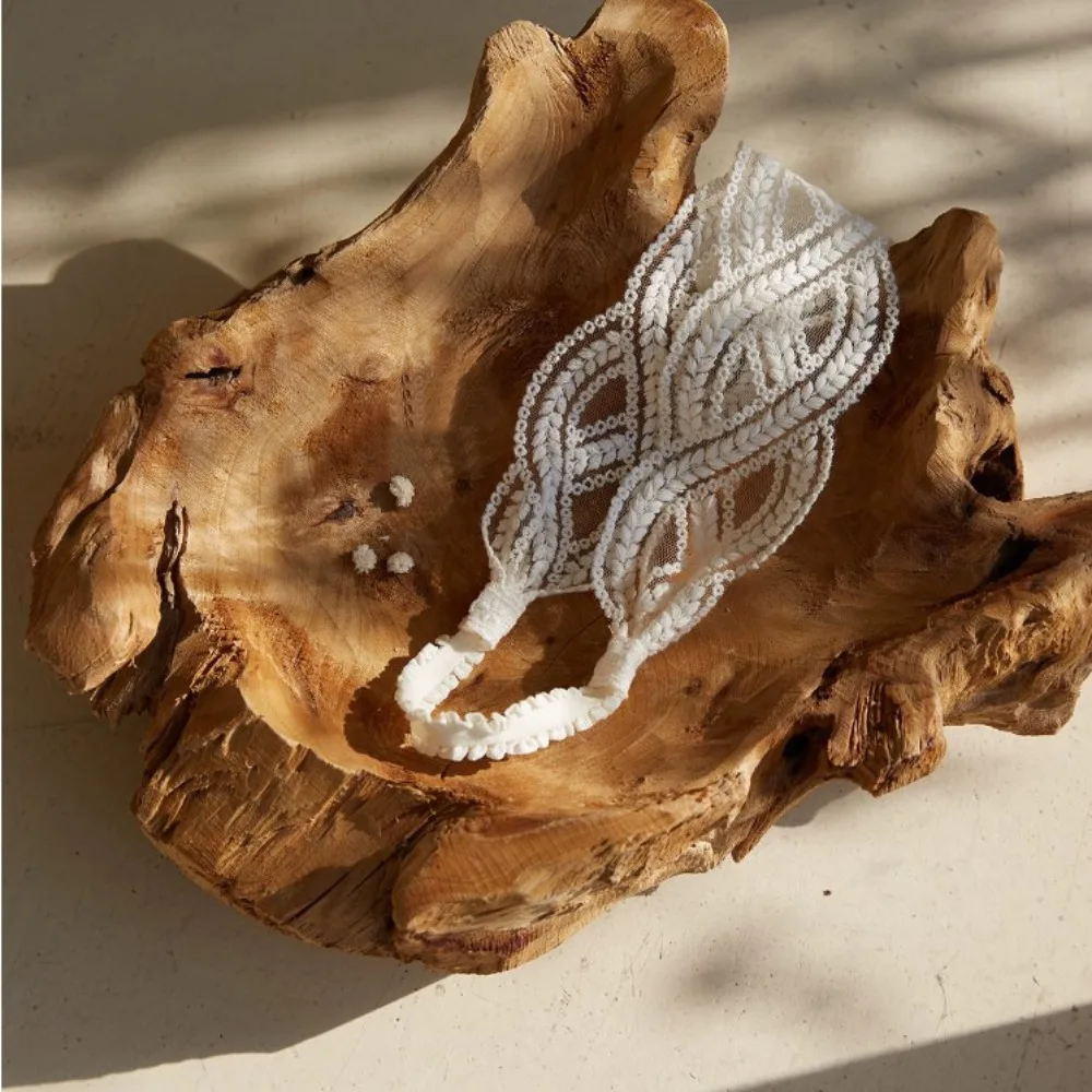 

Fashion Wave Lace Baby Headband Embroidered Flower Infant Hairband Korean Style Wide Elastic Hair Hoop Summer